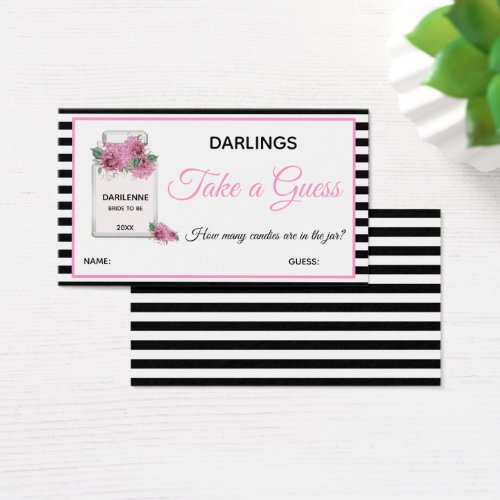 Bride  Family Parisian Theme Shower Game  Cards