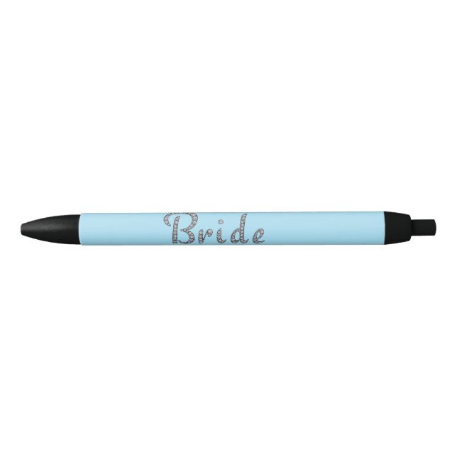 Bride faux-bling rhinestones design black ink pen (Front)