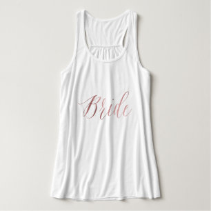 Bride/Faux Rose Gold/Modern Brush Script Tank Top