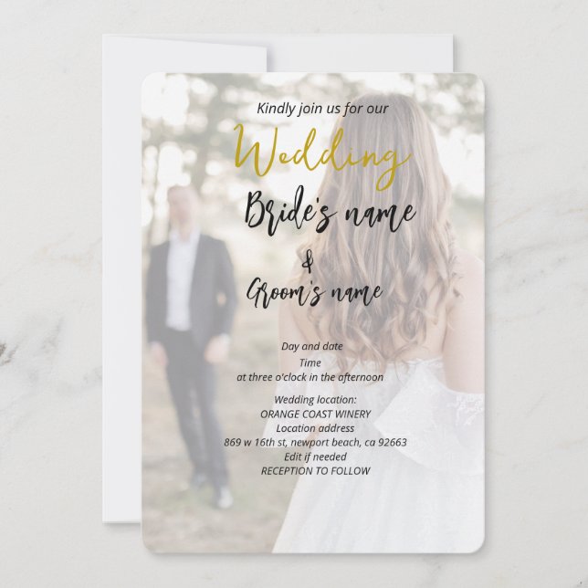 bride finding the way to the husband wedding save the date (Front)
