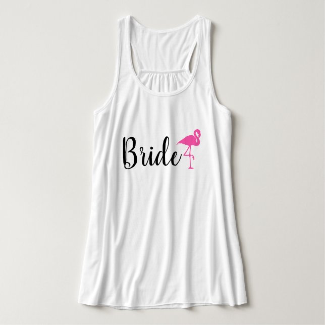 "Bride"  Flamingo Wedding Tank (Design Front)
