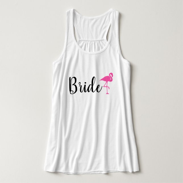 "Bride"  Flamingo Wedding Tank Top (Design Front)