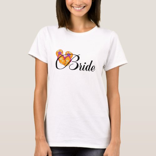 Bride Flip Flop Orange T_Shirt