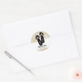 Bride Flip Flop Sandals Summer Beach Bridal Shower Classic Round Sticker (Envelope)