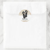 Bride Flip Flop Sandals Summer Beach Bridal Shower Classic Round Sticker (Bag)
