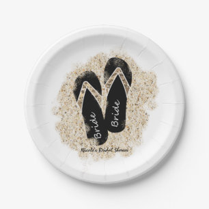 Bride Flip Flop Sandals Summer Beach Bridal Shower Paper Plates