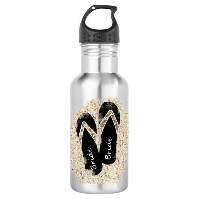 Bride Flip Flop Sandals Summer Beach Bridal Water Bottle (Front)
