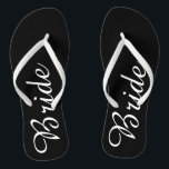 Bride Flip Flops<br><div class="desc">Black and white flip flops for the bride.  Click the "Customize it!" button to add text and more!</div>