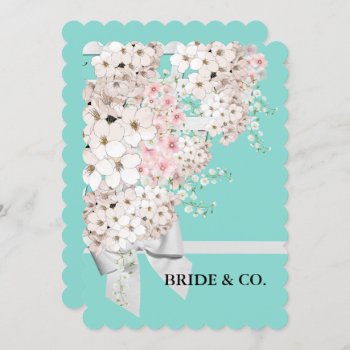 Bride Flowers & Lattice Teal Blue Shower Party Invitation by Ohhhhilovethat at Zazzle