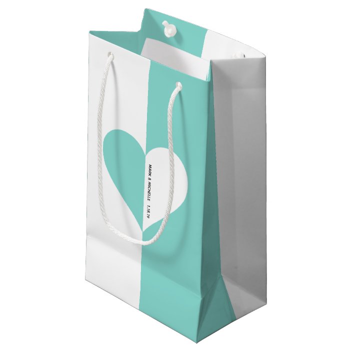 small teal gift bags