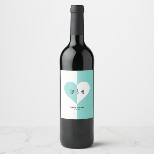BRIDE Forever You  Me Suite Shower Hearts Party Wine Label