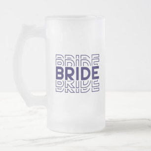 Bride frosted glass beer mug