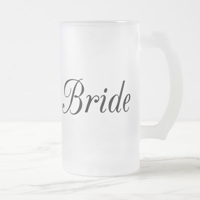 Bride Frosted Glass Beer Mug (Right)
