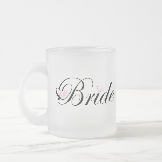 Bride Frosted Glass Coffee Mug (Left)