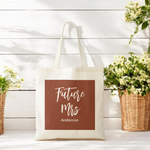 Bride Future Mrs Brown Terracotta Tote Bag