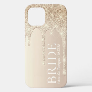 Bride Future Mrs Gold Glitter Drip iPhone 12 Pro Case