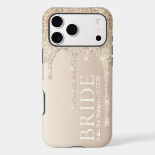 Bride Future Mrs Gold Glitter Drip iPhone 17 Pro Max Case
