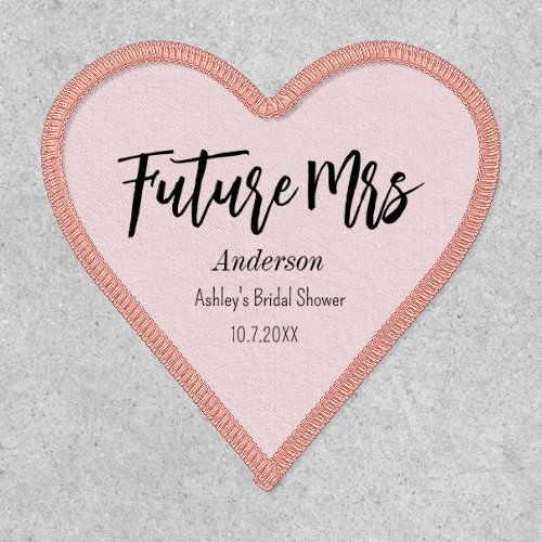 Bride Future Mrs Pink Wedding Bridal Shower Patch