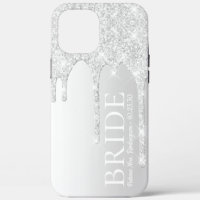 Bride Future Mrs Silver Glitter Drip