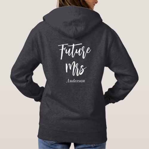 Bride Future Mrs Wedding Black Hoodie