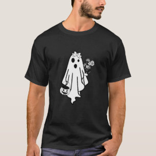 Bride Ghost  Halloween Costume Scary Pumpkin Lamp T-Shirt