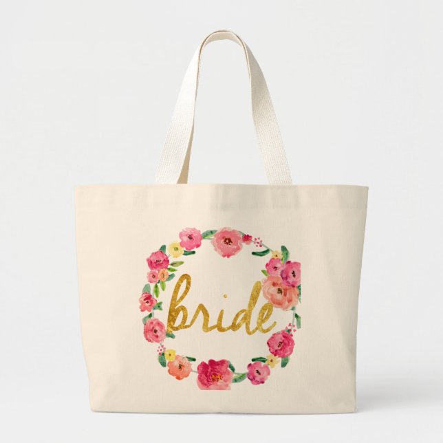 Bride Gifts Large Tote Bag (Front)