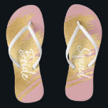 Bride Gifts Sandals Elegant Gold and Black Design<br><div class="desc">Wedding Bridal Party Gifts Flip-Flops. "Elegant Gold and Black" design. Text or not to text, that is up to you! Wonderful to buy for yourself and/or great bridal gifts or other celebratory occasions! Enjoy!!! Personalize by changing out text. Choose your favorite font style, color, and size. Design elements can be...</div>