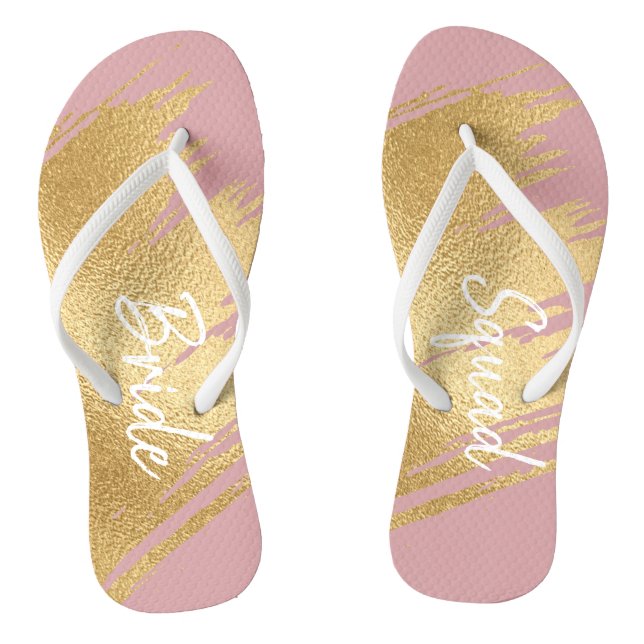 Bride Gifts Sandals Elegant Gold and Black Design (Footbed)