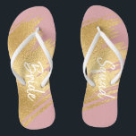 Bride Gifts Sandals Elegant Gold and Black Design<br><div class="desc">Wedding Bridal Party Gifts Flip-Flops. "Elegant Gold and Black" design. Text or not to text, that is up to you! Wonderful to buy for yourself and/or great bridal gifts or other celebratory occasions! Enjoy!!! Personalize by changing out text. Choose your favorite font style, color, and size. Design elements can be...</div>