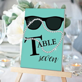 Bride Glam Celebrate Diamond Shower Tiara Party Table Number by Ohhhhilovethat at Zazzle