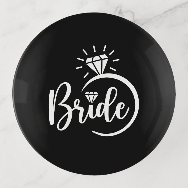 Bride Glass Trinket Tray (Front)