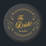 Bride Gold Black Wedding And Anniversary Custom  Magnet<br><div class="desc">Bride Gold Black Wedding And Anniversary Custom Magnet is great for the Bride to use with her accessories,  décor or give as favors. Personalize it.</div>
