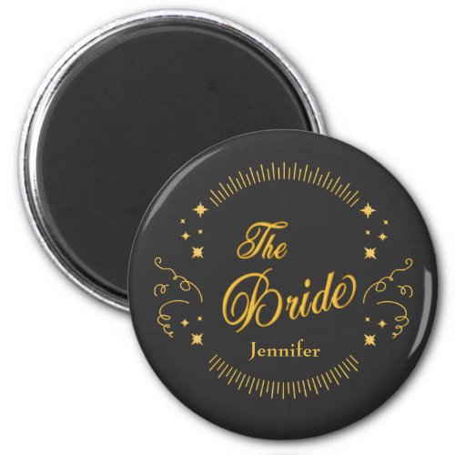 Bride Gold Black Wedding And Anniversary Custom  Magnet