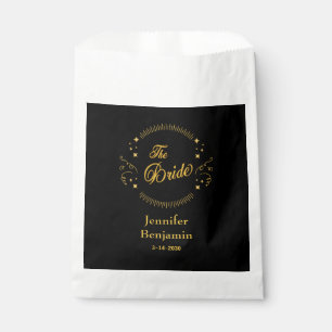 Bride Gold Black Wedding Elegant Classic Favor Bag
