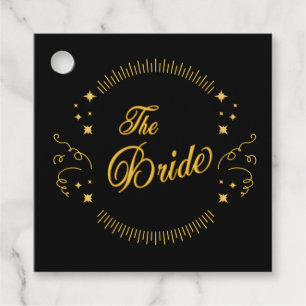 Bride Gold Black Wedding Elegant Classic Favor Tags