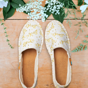 Bride Gold Confetti White Wedding Espadrilles