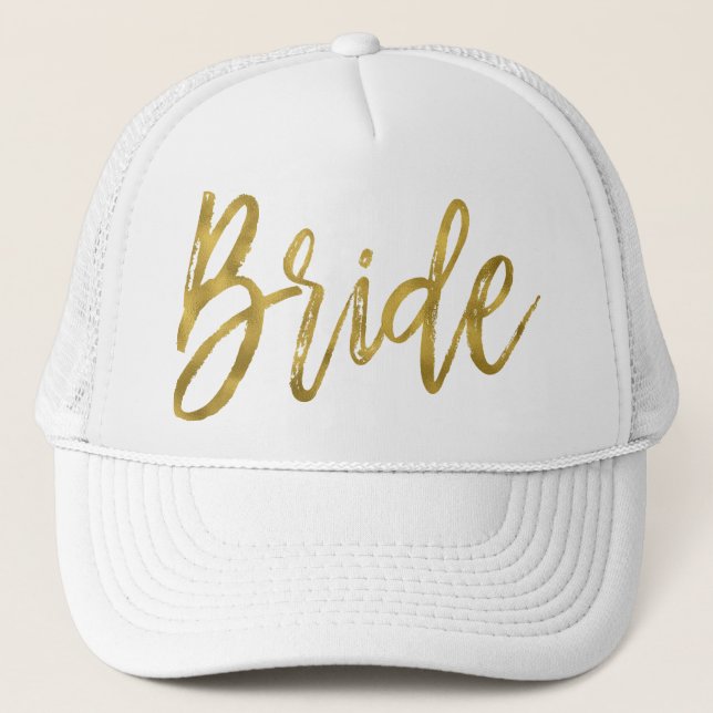 Bride Gold Foil and White Trucker Hat (Front)