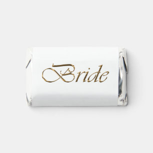 Bride gold script elegant bridal shower gift hershey's miniatures