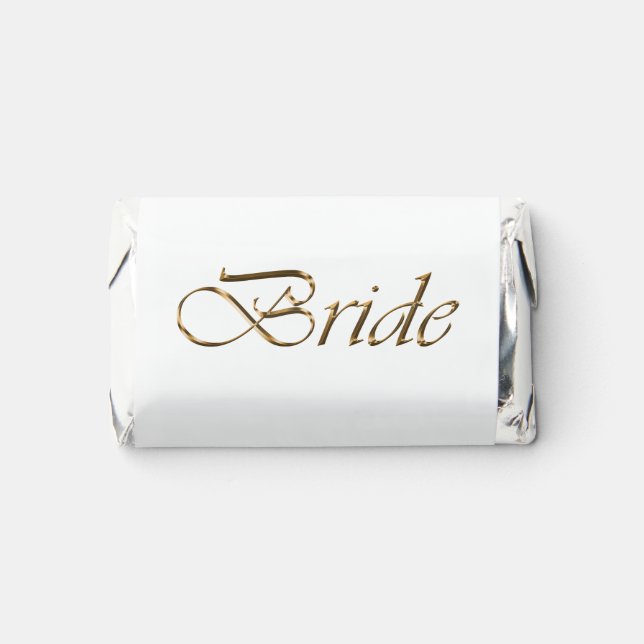 Bride gold script elegant bridal shower gift hershey's miniatures (Front)