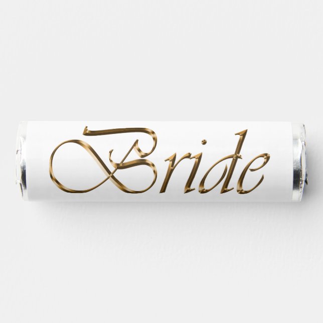 Bride, gold script elegant chic bridal shower gift breath savers® mints (Front)