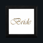 Bride, gold script elegant chic gift box<br><div class="desc">Bride,  gold script elegant chic gift box</div>