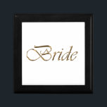 Bride, gold script elegant chic gift box<br><div class="desc">Bride,  gold script elegant chic gift box</div>