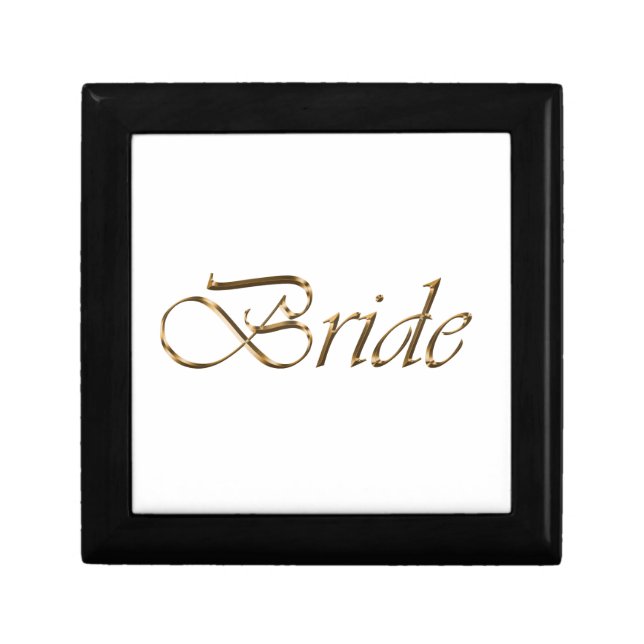Bride, gold script elegant chic gift box (Front)