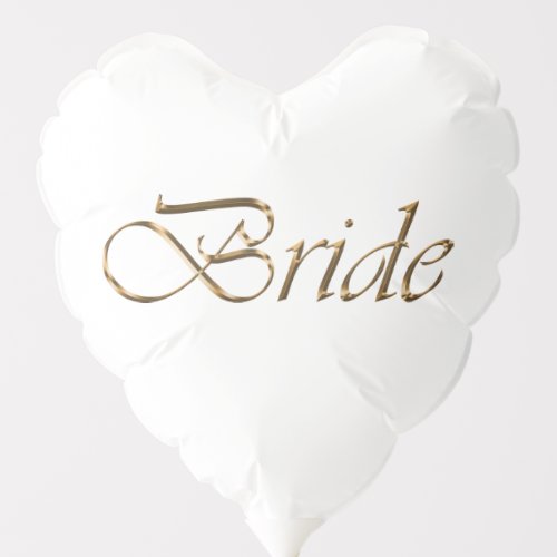 Bride gold script elegant chic wedding heart balloon