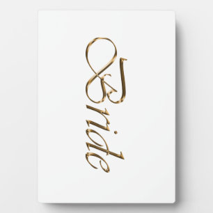 Bride, gold script elegant chic white table plaque