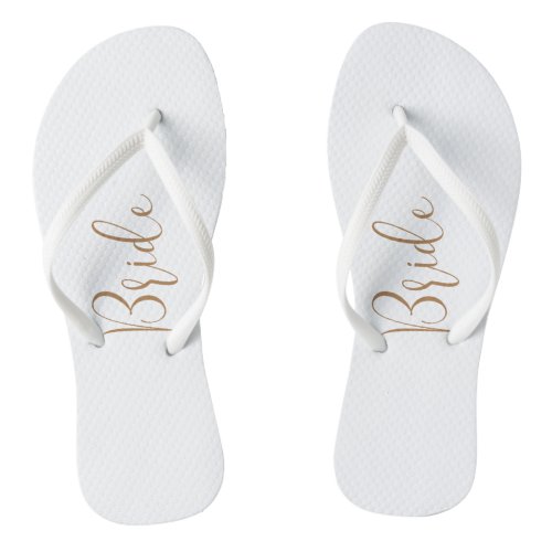 Bride Gold Script  Flip Flops