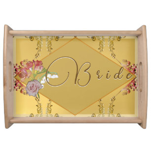 Bride Golden Floral serving tray