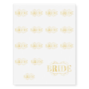 Bride Golden Scroll Temporary Tattoos