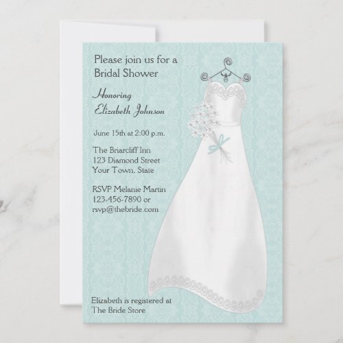 Bride Gown Blue Lace_look Invitation