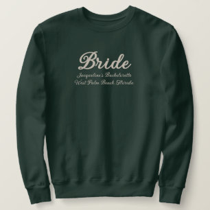 Bride Green and Beige Bachelorette Party Matching Sweatshirt